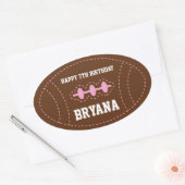 PINK Stitched Football Baby shower Party Sticker (Envelop)
