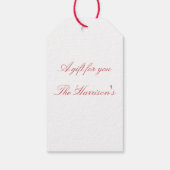 Pink Stocking and Holly Berries Holiday Cadeaulabel (Achterkant)