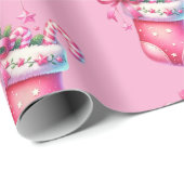 Pink Stocking Christmas Holiday  Cadeaupapier (Rol Hoek)
