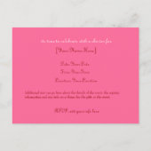 Pink Stork Baby shower Invitation Briefkaart (Achterkant)