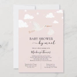 Pink Stork Baby shower per post Kaart