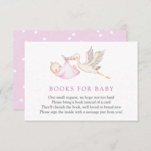 Pink Stork Boeken voor Baby insert kaart (Voorkant / Achterkant)