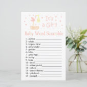 Pink Stork nest Baby word scramble game (Staand voorkant)