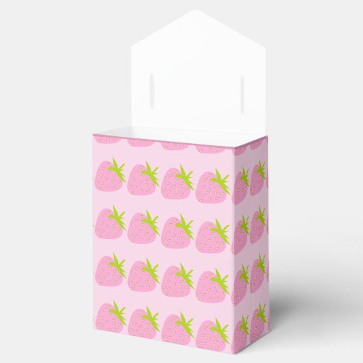Pink Strawberries Pattern Cute Bedankdoosjes (Geopend)