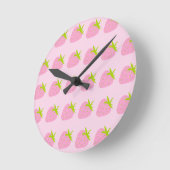 Pink Strawberries Ronde Klok (Hoek)