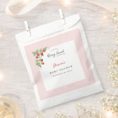 Pink Strawberry Baby Shower Bedankzakje (Geknipt)