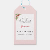 Pink Strawberry Baby Shower Cadeaulabel (Voorkant)