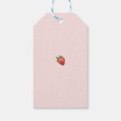 Pink Strawberry Baby Shower Cadeaulabel (Achterkant)