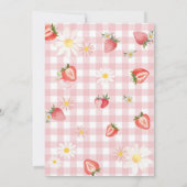 Pink Strawberry Baby Shower Invitation Kaart (Achterkant)