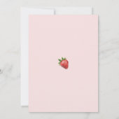 Pink Strawberry Baby Shower Invitation Kaart (Achterkant)