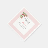 Pink Strawberry Baby Shower Napkin Servet (Hoek)
