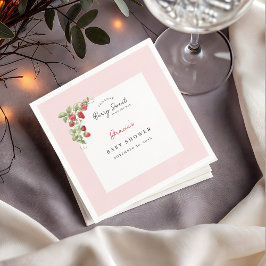 Pink Strawberry Baby Shower Napkin Servet