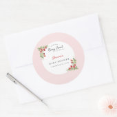Pink Strawberry Baby Shower Ronde Sticker (Envelop)