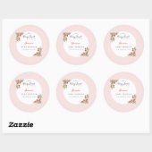 Pink Strawberry Baby Shower Ronde Sticker (Vel)
