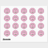 Pink Strawberry Berry First Birthday  Ronde Sticker (Vel)