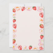 Pink Strawberry Bow Floral Baby Shower Kaart (Achterkant)