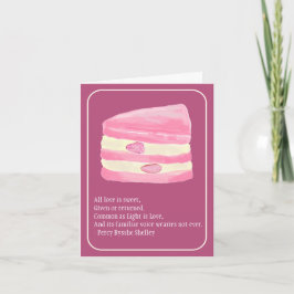 Pink Strawberry Cake and Poem Valentine's Day Card Feestdagen Kaart