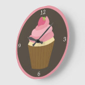 Pink Strawberry Cupcake Grote Klok (Hoek)