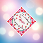 Pink Strawberry eerste verjaardag Servet