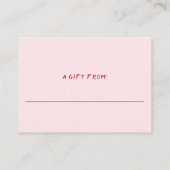 Pink Strawberry No Wrap Display Bridal Shower  Informatiekaartje (Achterkant)