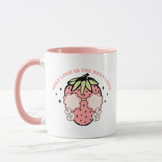 Pink Strawberry Self Love is de beste liefdessingl Mok (Links)