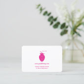 PINK STRAWBERRY Simple Modern Logo . Visitekaartje (Staand voorkant)