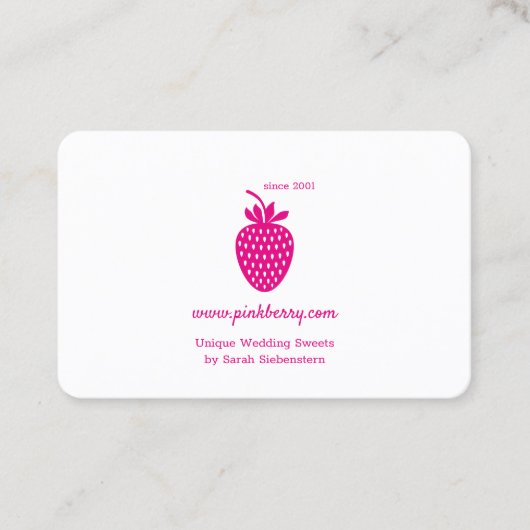 PINK STRAWBERRY Simple Modern Logo . Visitekaartje (Voorkant)