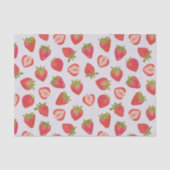 Pink Strawberry Summer Fruit Pattern Tissuepapier (Voorkant)