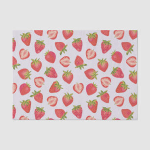 Pink Strawberry Summer Fruit Pattern Tissuepapier