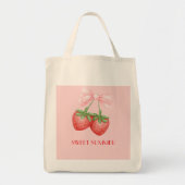 Pink strawberry tote bag (Voorkant)