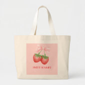 Pink strawberry tote bag (Voorkant)