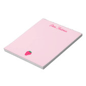 Pink Strawberry Valentines Day Personalized Name Notitieblok (Linkerzijde)