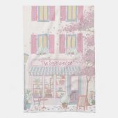 Pink Street Scene gepersonaliseerd Theedoek (Verticaal)