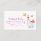 Pink Strike Up Bowling Books For Baby Shower  Informatiekaartje (Voorkant)