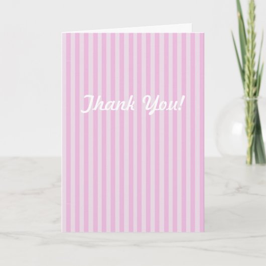 Pink Stripe Baby shower Bedankt Kaarten (Voorkant)