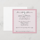 PInk Stripe Baby Shower-uitnodigingen Kaart (Voorkant / Achterkant)