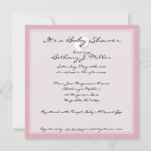 PInk Stripe Baby Shower-uitnodigingen Kaart (Voorkant)