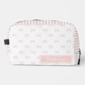 Pink Stripe Bow Pattern Gingham Coquette Cosmetic  Toilettasje (Voorkant)