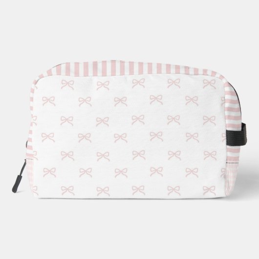 Pink Stripe Bow Pattern Gingham Coquette Cosmetic  Toilettasje (Achterkant)