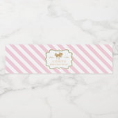 Pink Stripe Carousel Themed Water Bottle Labels Waterfles Etiket (Enkel label)