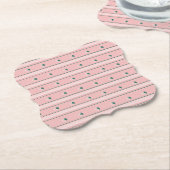 Pink Stripe Coaster Kartonnen Onderzetters (Gekanteld)