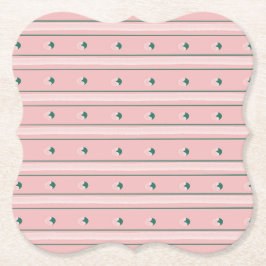 Pink Stripe Coaster Kartonnen Onderzetters