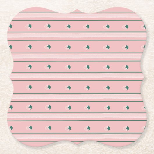 Pink Stripe Coaster Kartonnen Onderzetters (Voorkant)