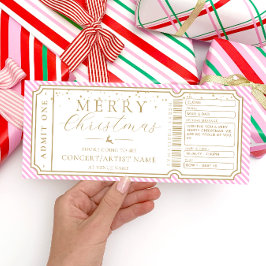 Pink Stripe Concert Ticket Cadeaubon Kaart