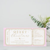 Pink Stripe Concert Ticket Cadeaubon Kaart (Staand voorkant)