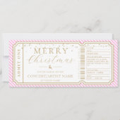Pink Stripe Concert Ticket Cadeaubon Kaart (Voorkant)