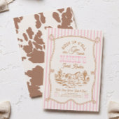 Pink Stripe Cowgirl Birthday Invitation Kaart