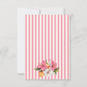 Pink Stripe Floral Baby Shower Thank You card Bedankkaart (Achterkant)