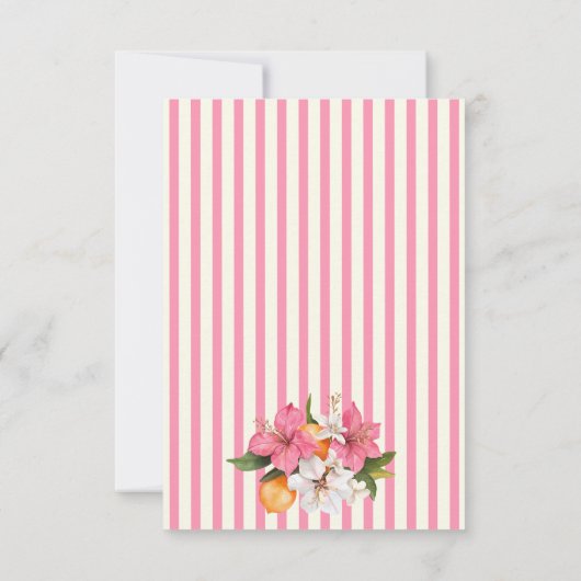 Pink Stripe Floral Baby Shower Thank You card Bedankkaart (Achterkant)