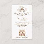 Pink Stripe Floral Baking Pastry Piping Bag Bakery Visitekaartje (Achterkant)